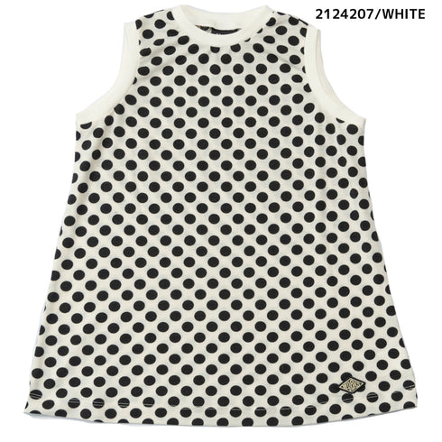 【130~150】 DOT天竺Aラインノースリーブ ★2124207j★キッズサイズ 子供服